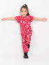 Frill Sleeves Winter Wonder Cotton Trouser Set (Merry Maple)